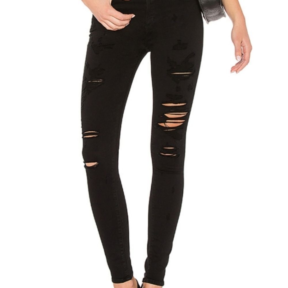 Agolde Sophie High Waist Skinny Jeans in Moonstruck Ripped Distressed Sz…